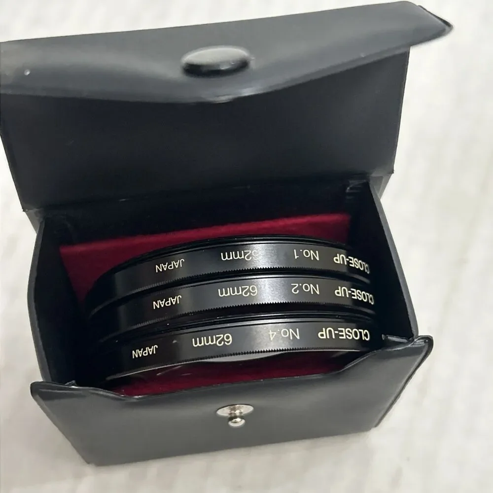Kenko 62 MM Close Up Filter Set +1, +2, +4 w/Case - Optical Glass
